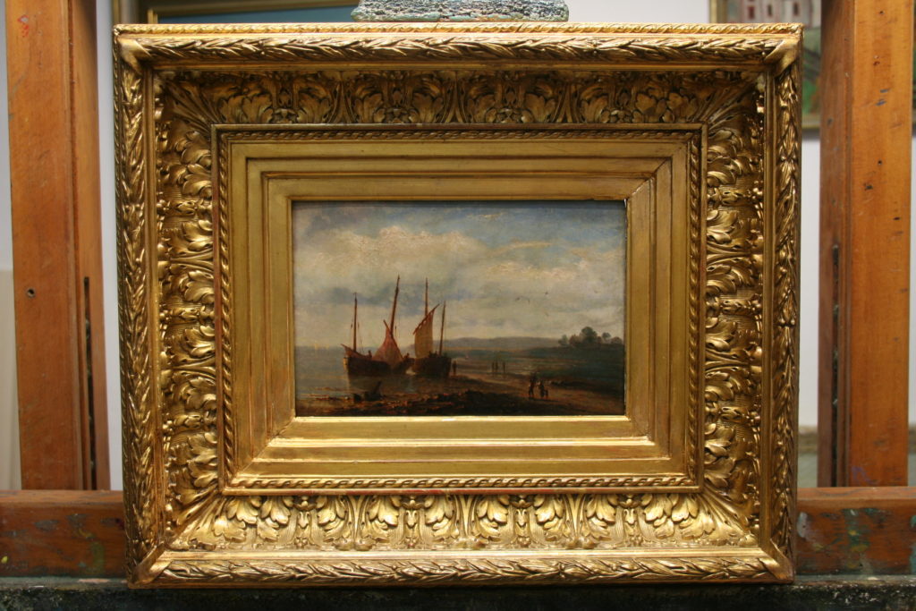 Restaurierung von Gemälden, Marinebild, 19. Jahrhundert