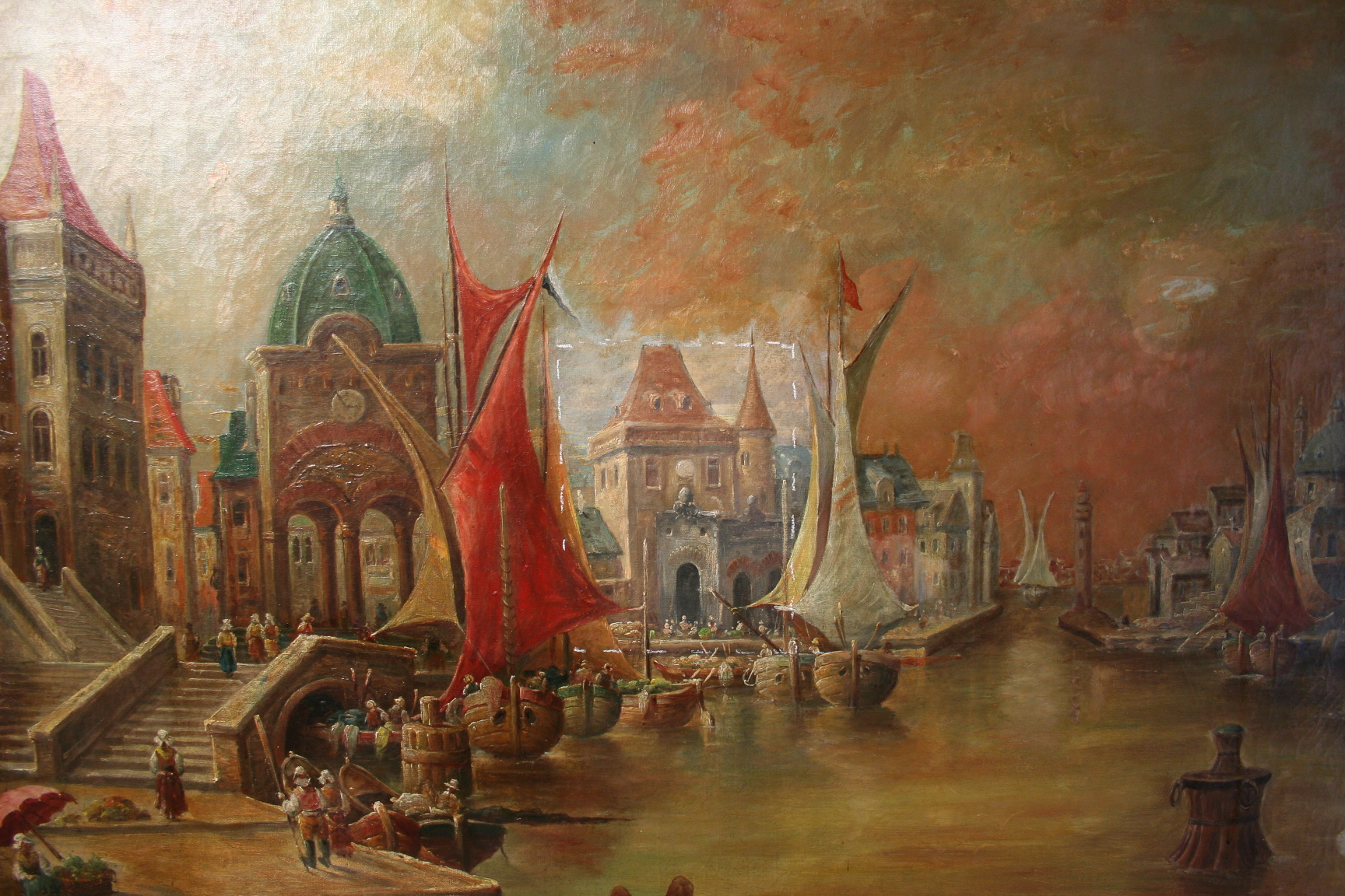 Probe Reinigung, Gemälde alter Meister, Elias Pieter van Bommel 1819 - 1890